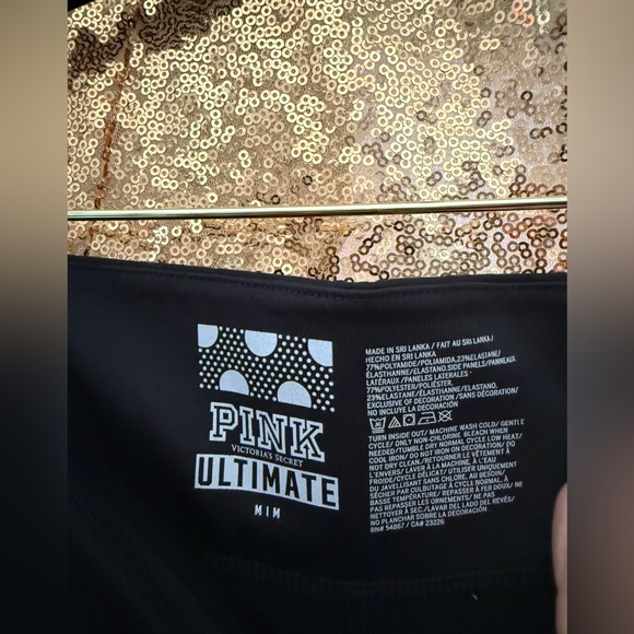 Victoria's Secret Black Leggings with Pink Logo - Picture 2 of 8